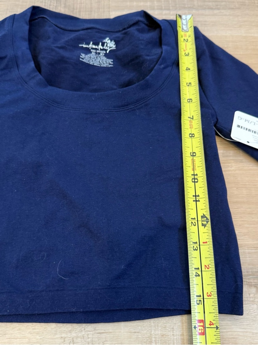 Free People Navy Gray Long Sleeve Crop Top - Picture 4 of 6